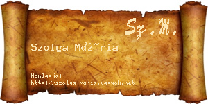 Szolga Mária névjegykártya