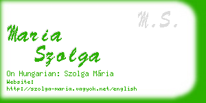 maria szolga business card