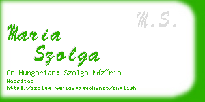 maria szolga business card